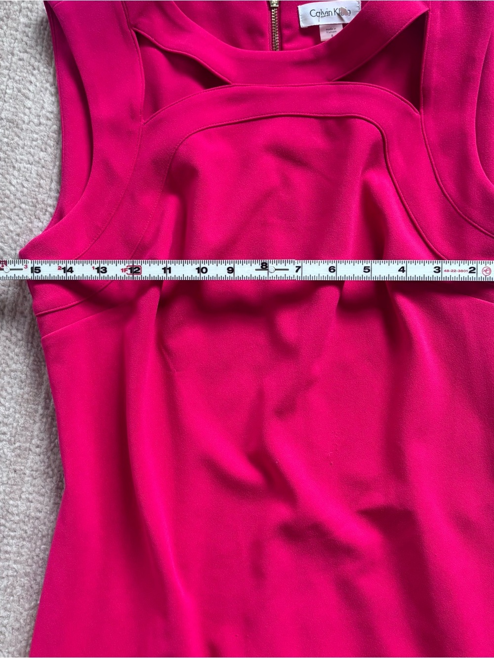 Calvin Klein Fuchsia Sculpted Sheath Midi Dress Some Flaws - Picture 6 of 8